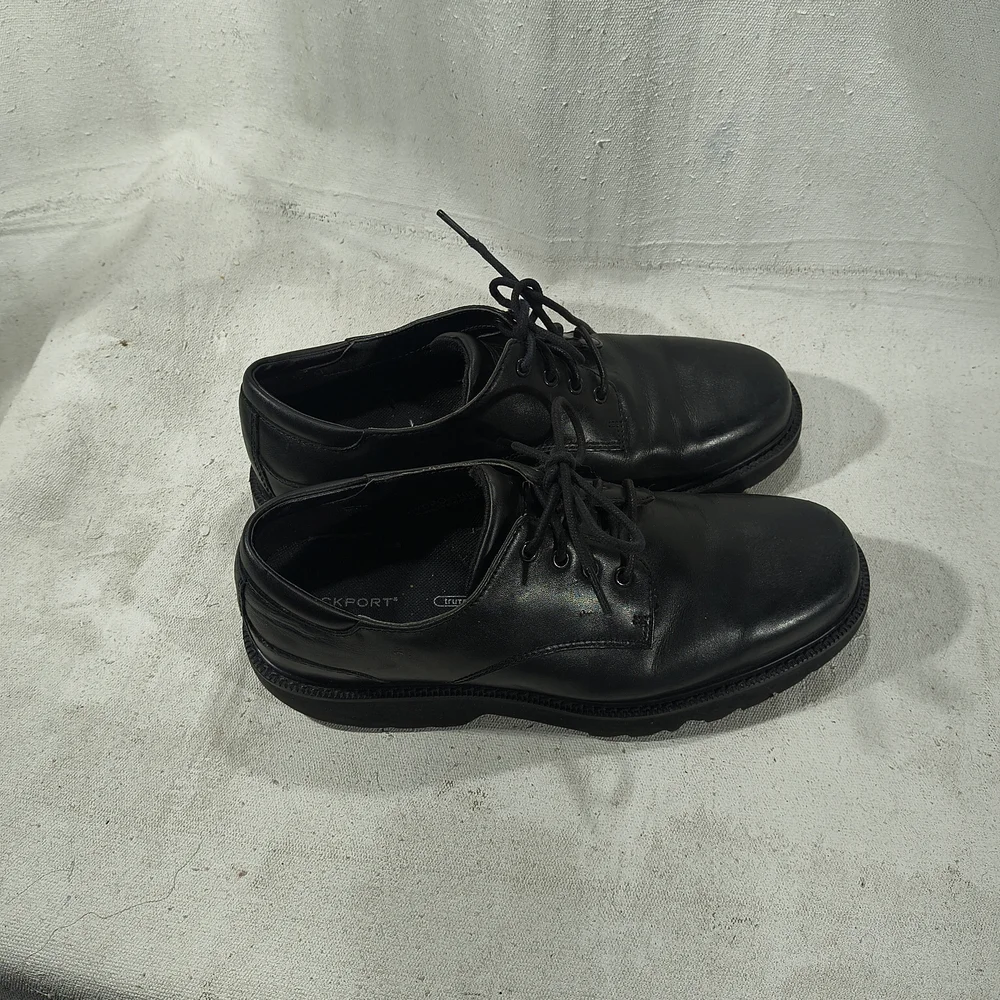 Rockport Men's Size 9.5 Black Hydro shield Water Proof Lace Up Leather Oxfords